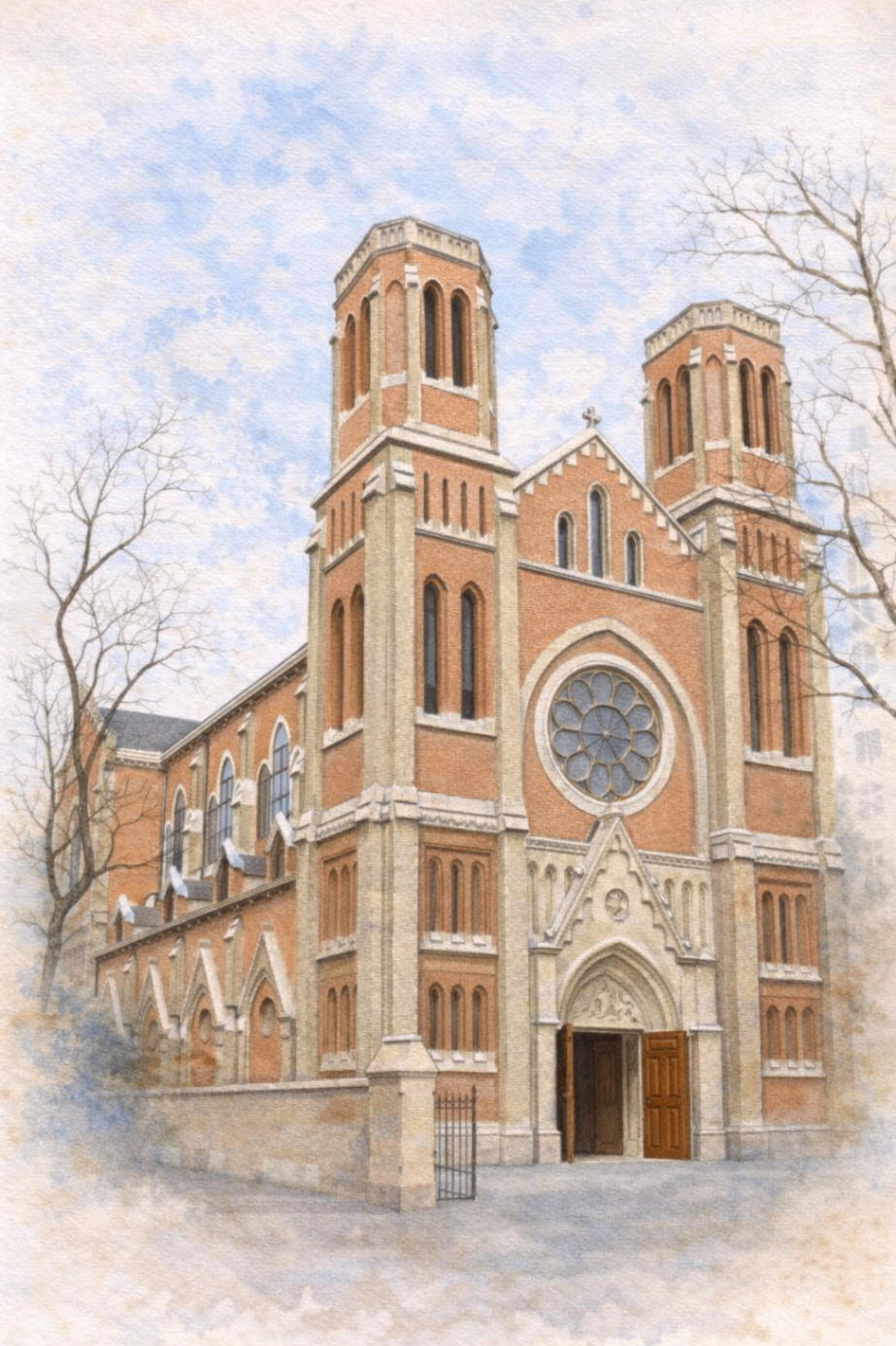 Acuarela de la Parroquia Nuestra Señora del Perpetuo Socorro